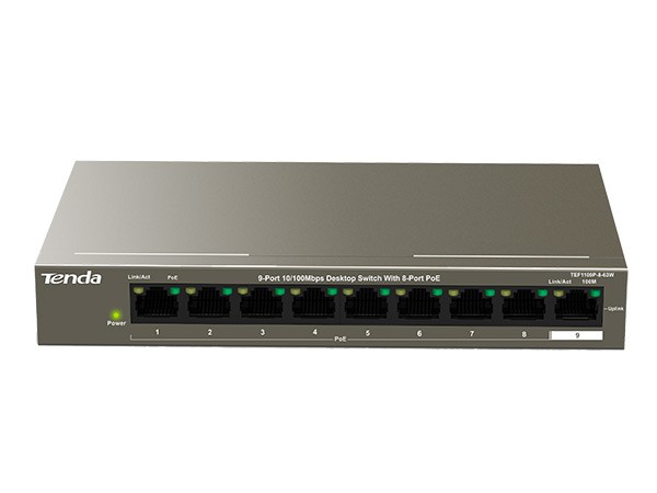 Tenda 9 Port Switch with 8 Port PoE